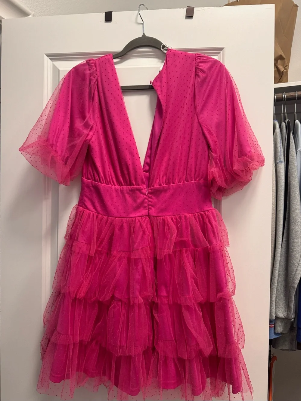 Lulu's Bright Hot Pink Tiered Tulle Dress for Girls
